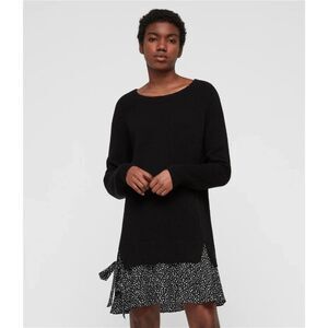 ALLSAINTS Nia Splash Sweater Dress - Black/Polka Dots M